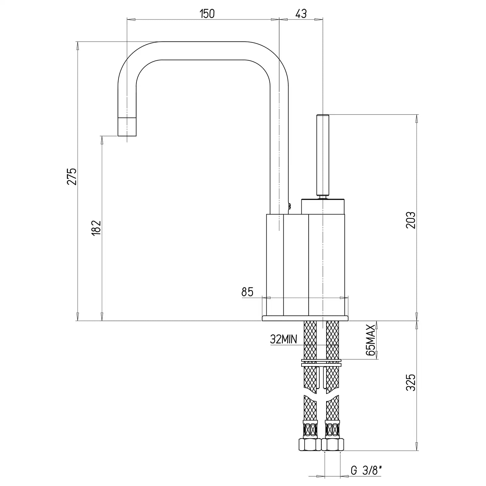 Paini Cox 570 Brushed Nickel Single Lever Tap 78PW570UK