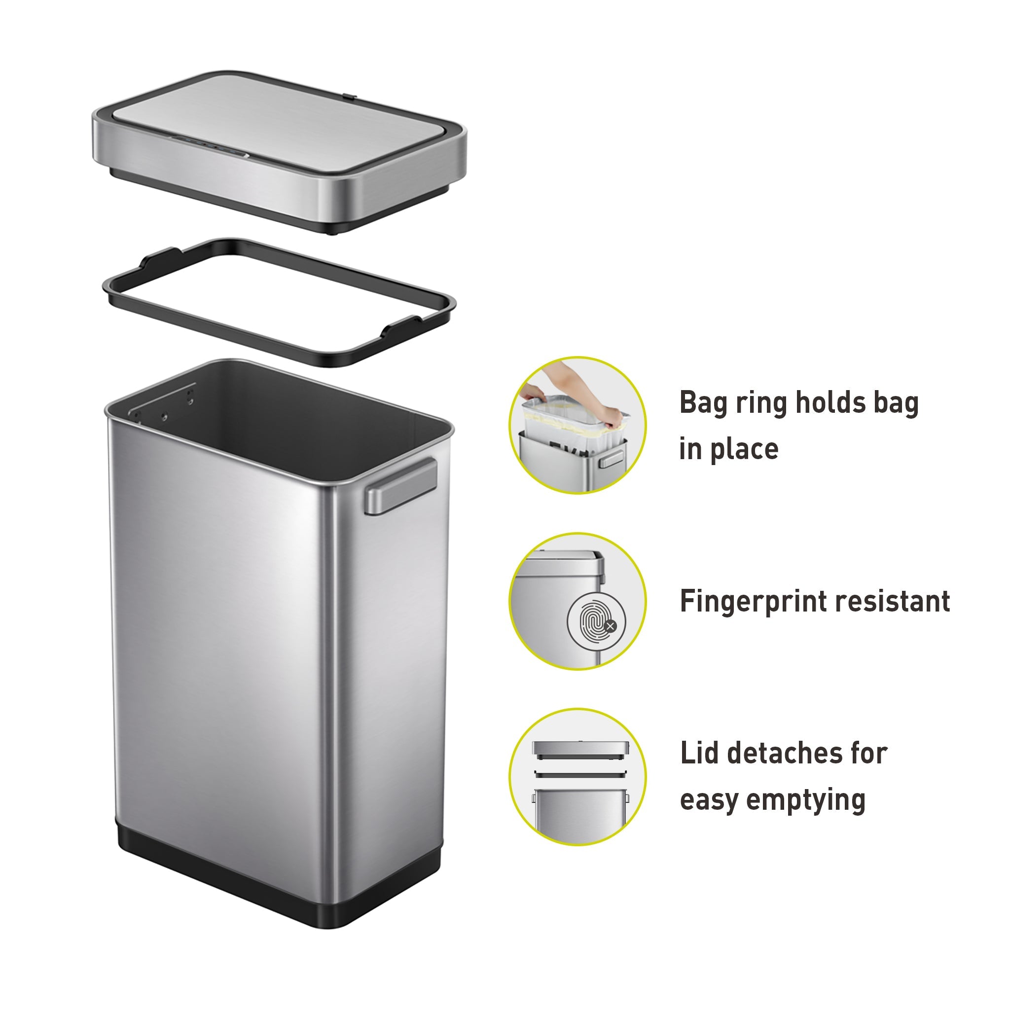 EKO Deluxe Mirage T 50L Soft Close Sensor Kitchen Bin