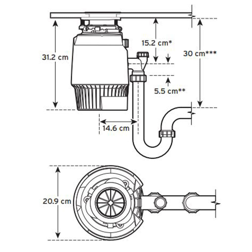 Insinkerator Evolution Plus 750 EC Food Waste Disposal with Air Switch - 80375H-ISE