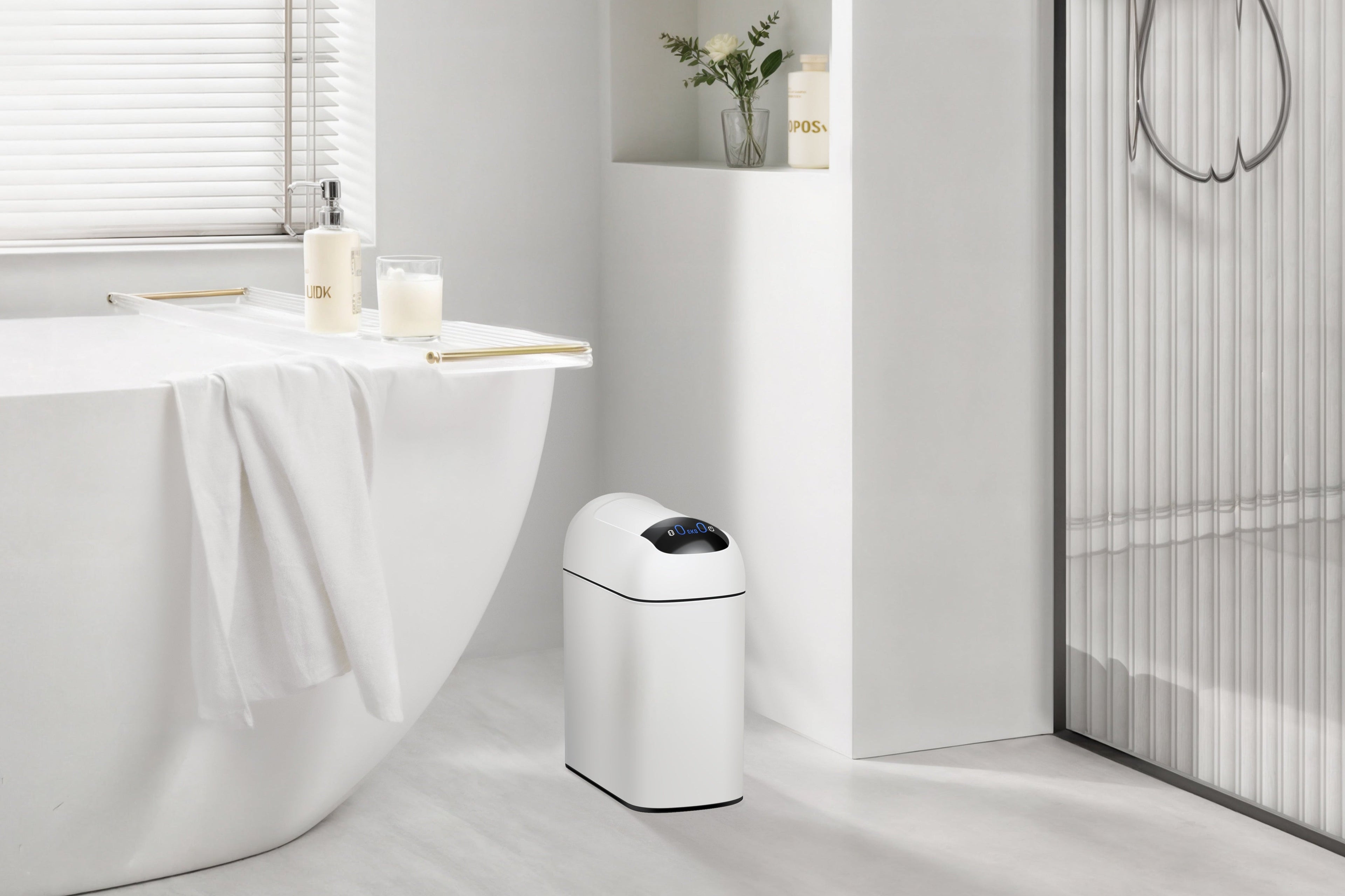EKO Astro Slim White 10L Space Saving Sensor Bin