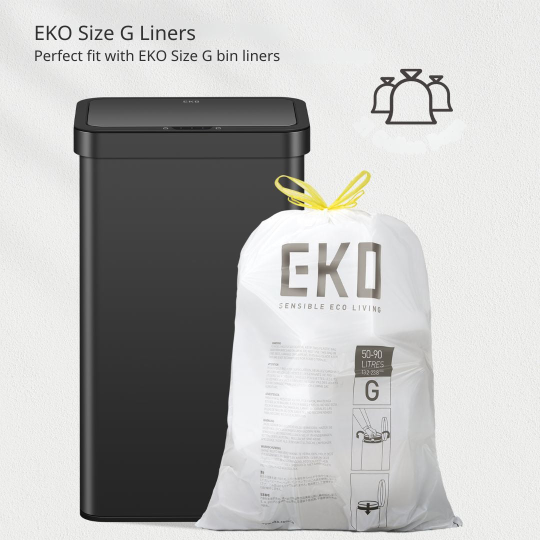 EKO Econova 50L Black Soft Close Sensor Bin