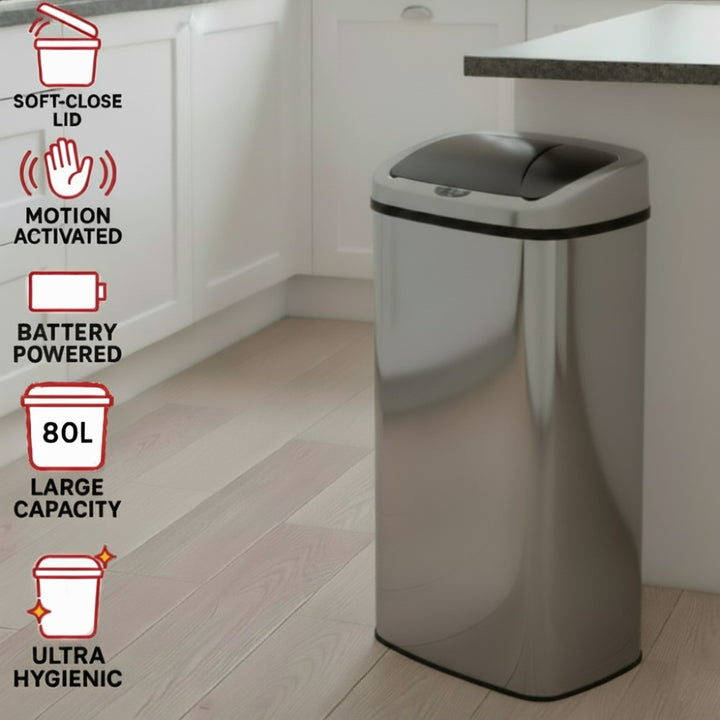 Inmotion 80L Stainless Steel Automatic Sensor Bin