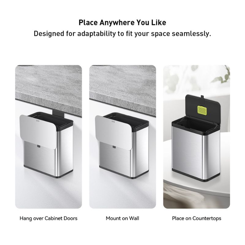 EKO Puro 7L Smooth Slide-Open Lid Steel Caddy