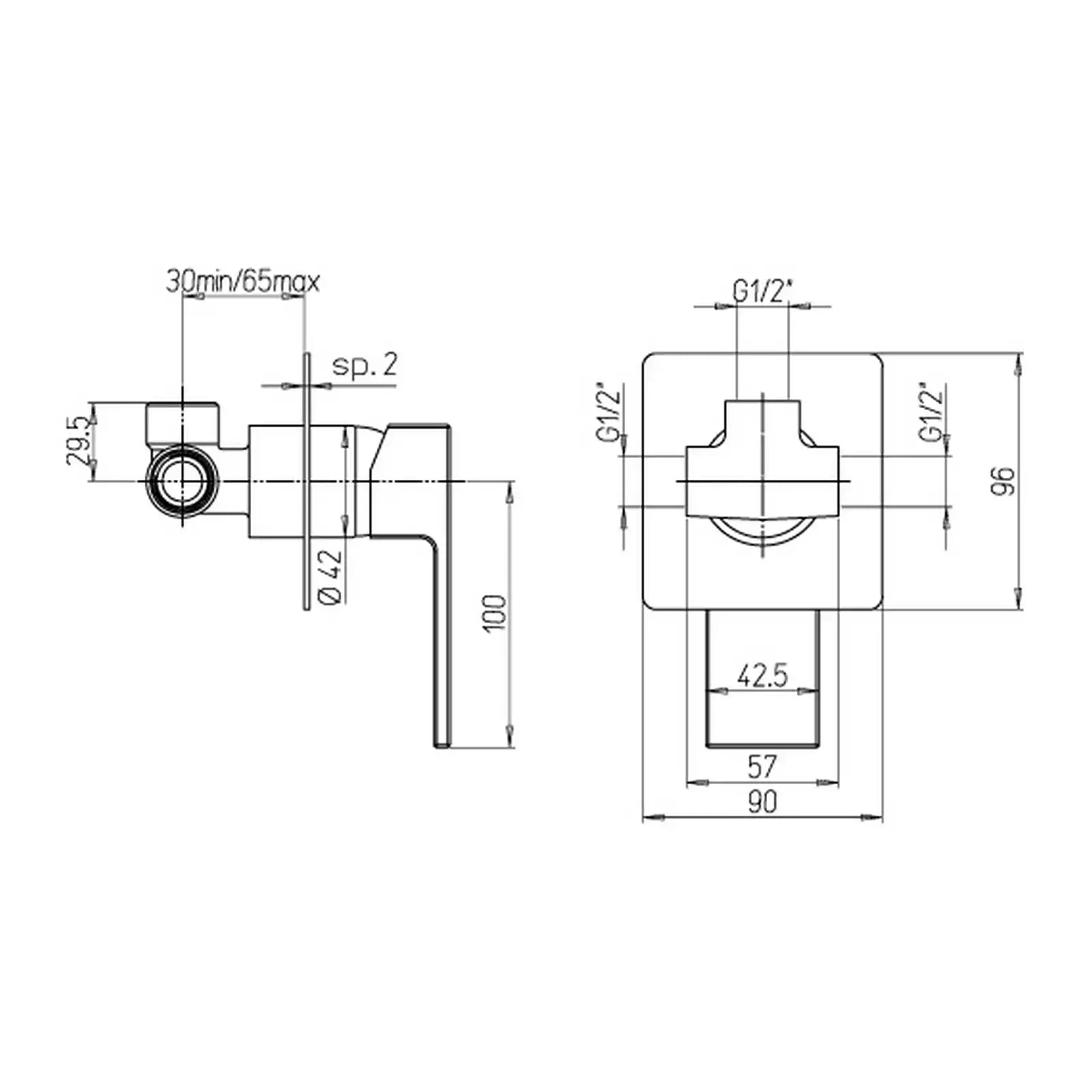 Paini Dax R Chrome Built In Shower Valve 84CR690RUK