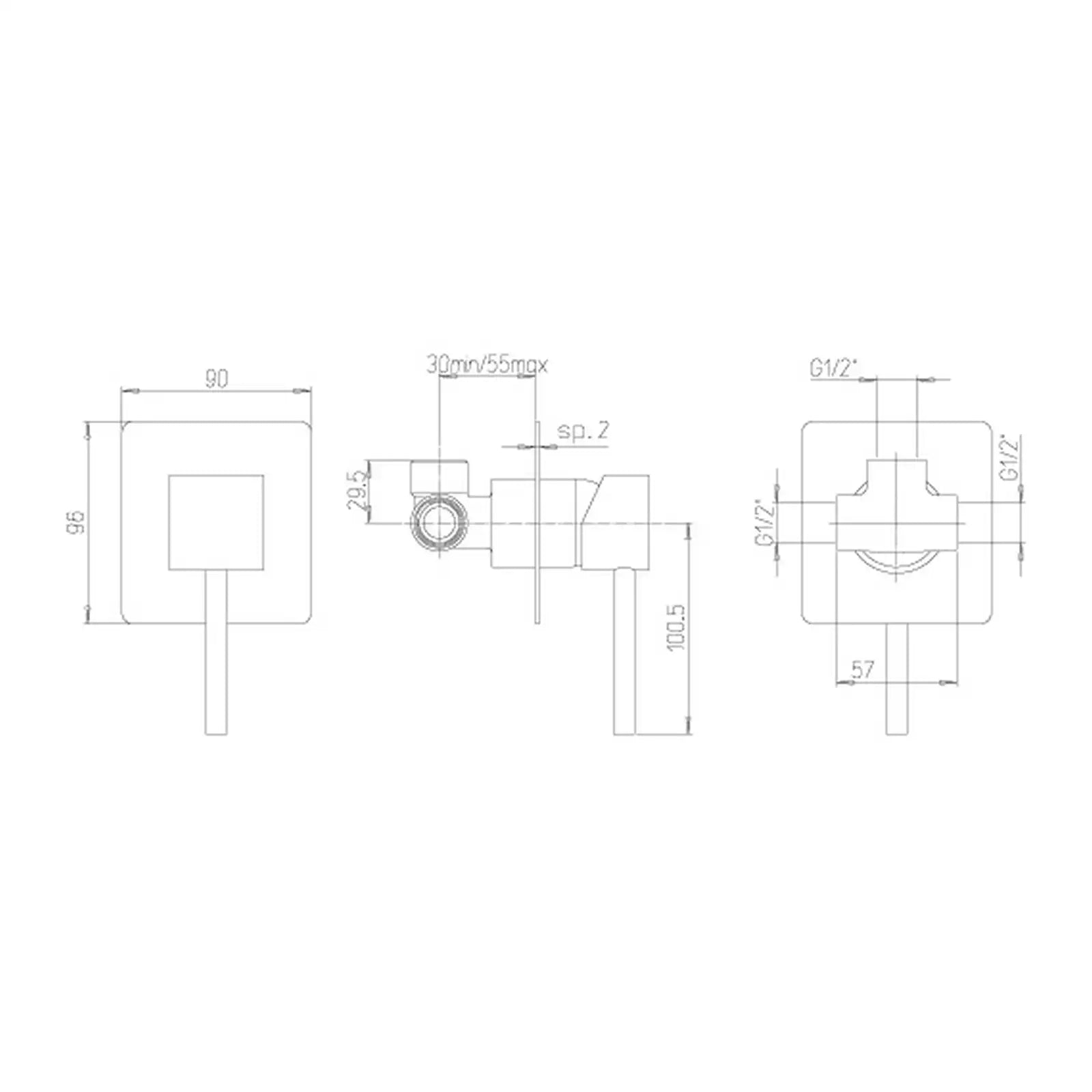Paini Dax Chrome Built In Shower Valve 84CR690