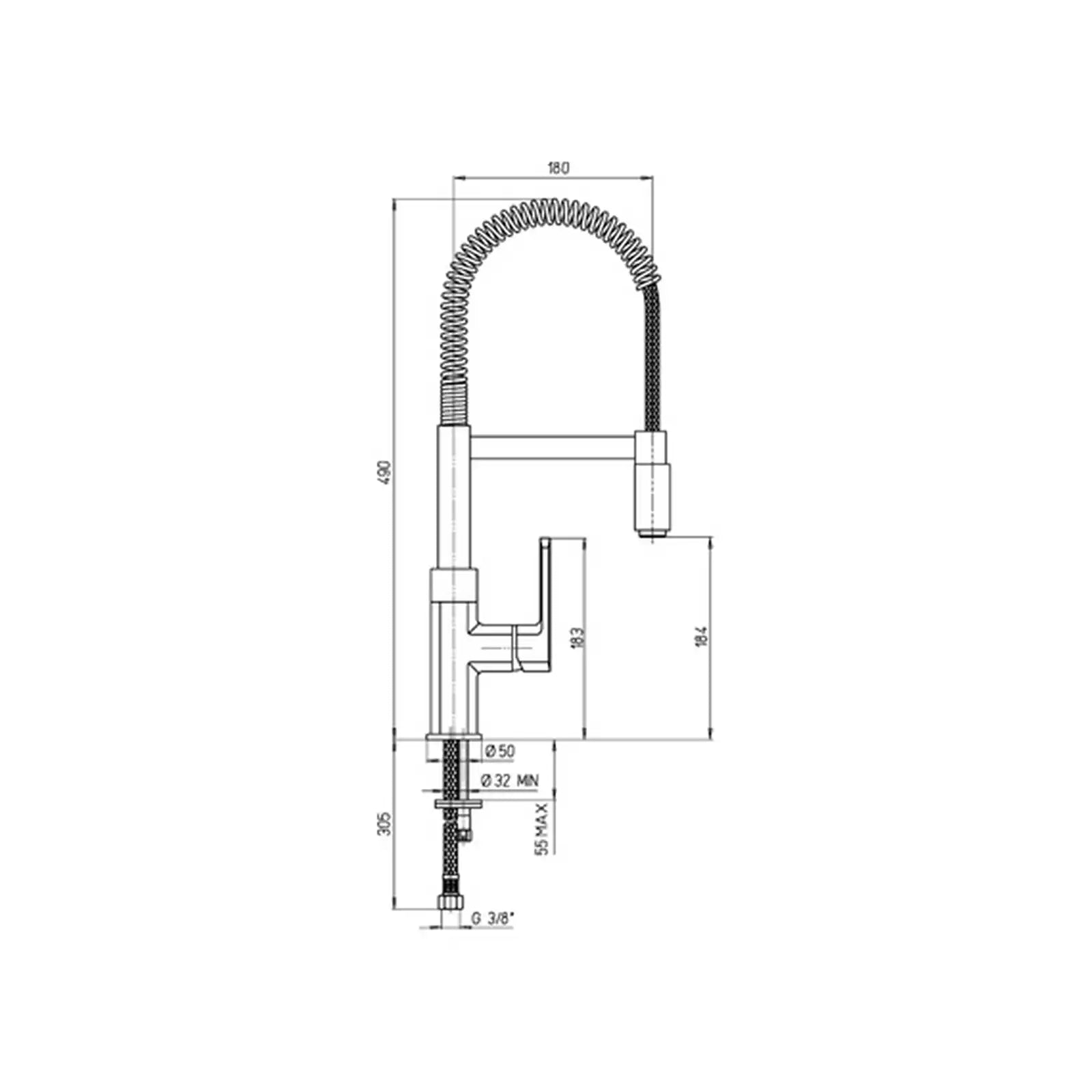 Paini Ovo Chrome Sink Mono Tap with Spring Spout 86CR556