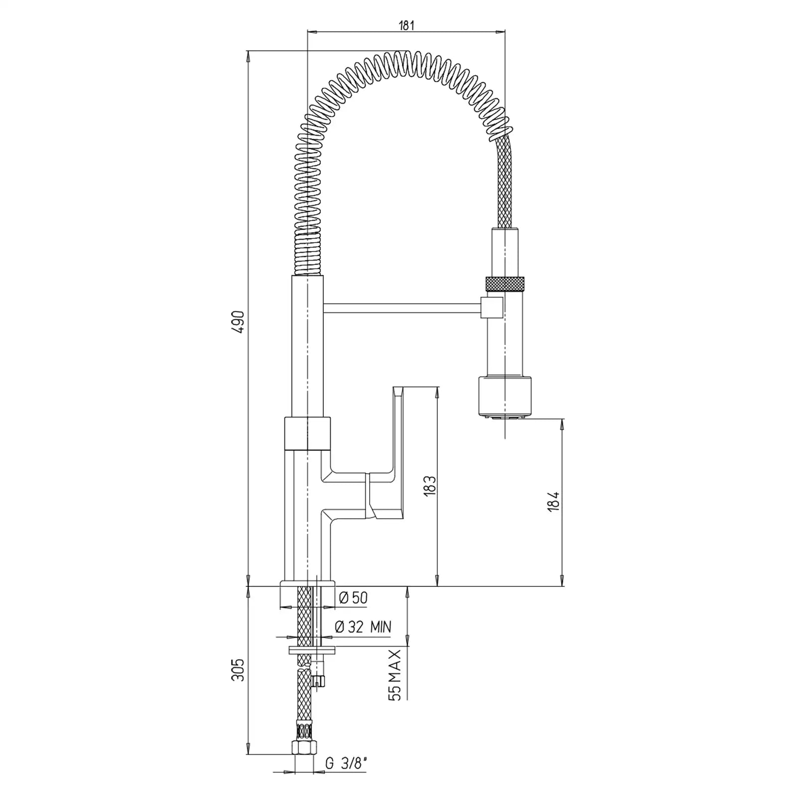Paini Ovo Brushed Flexio Magnetic Tap 86PW555
