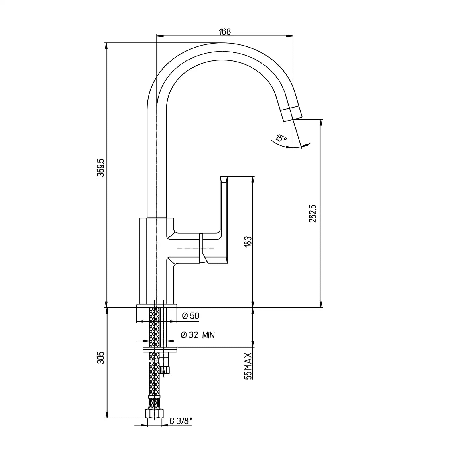 Paini Ovo Brushed Side Lever Tap 86PW572UK
