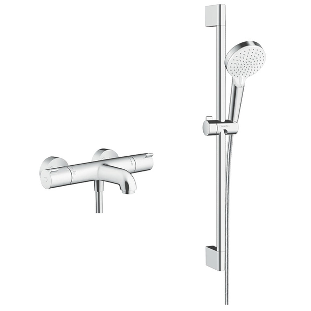 Hansgrohe Ecostat 1001 Chrome CL Combi Set 650mm with Crometta Vario Hand Shower 100 & Bath Filler