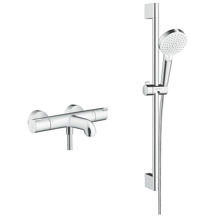 Hansgrohe Ecostat 1001 Chrome CL Combi Set 650mm with Crometta Vario Hand Shower 100 & Bath Filler