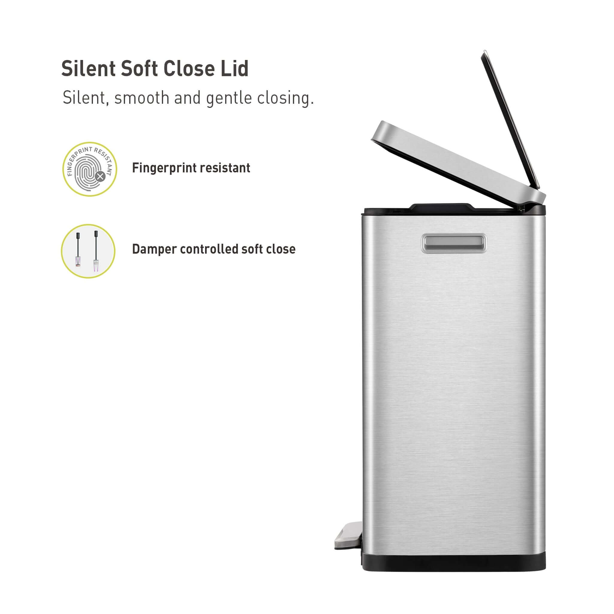 EKO X Cube 20L+20L Dual Recycling Soft Close Pedal Bin