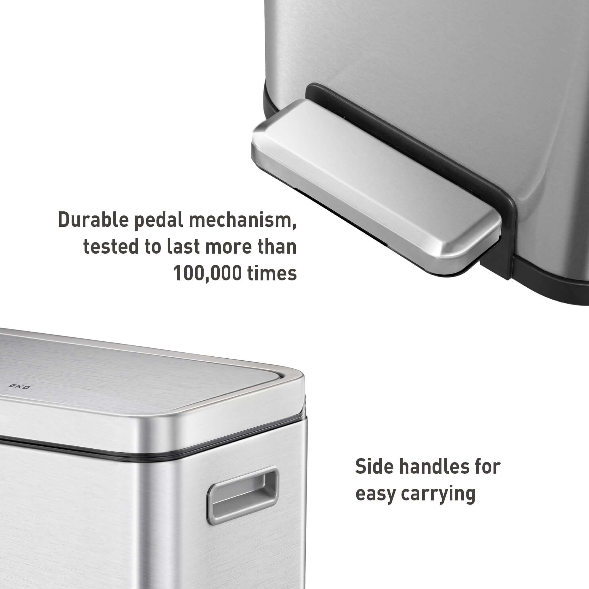 EKO X Cube 20L+20L Dual Recycling Soft Close Pedal Bin