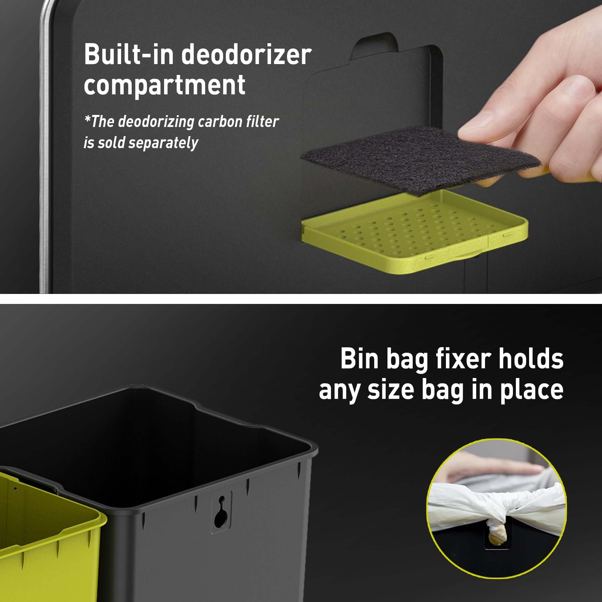 EKO X Cube 20L+20L Dual Recycling Soft Close Pedal Bin