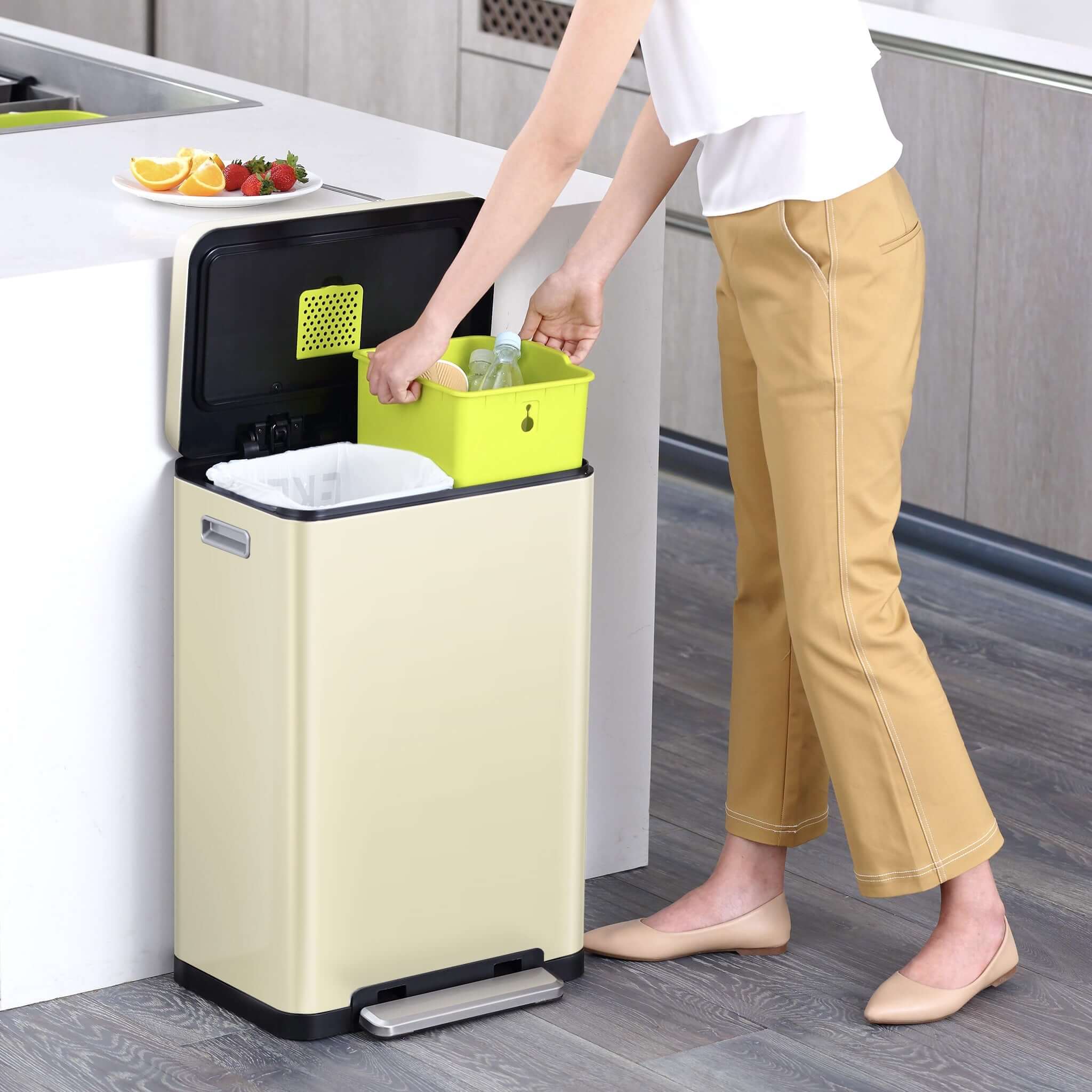 EKO X Cube 20L+20L Dual Recycling Soft Close Pedal Bin