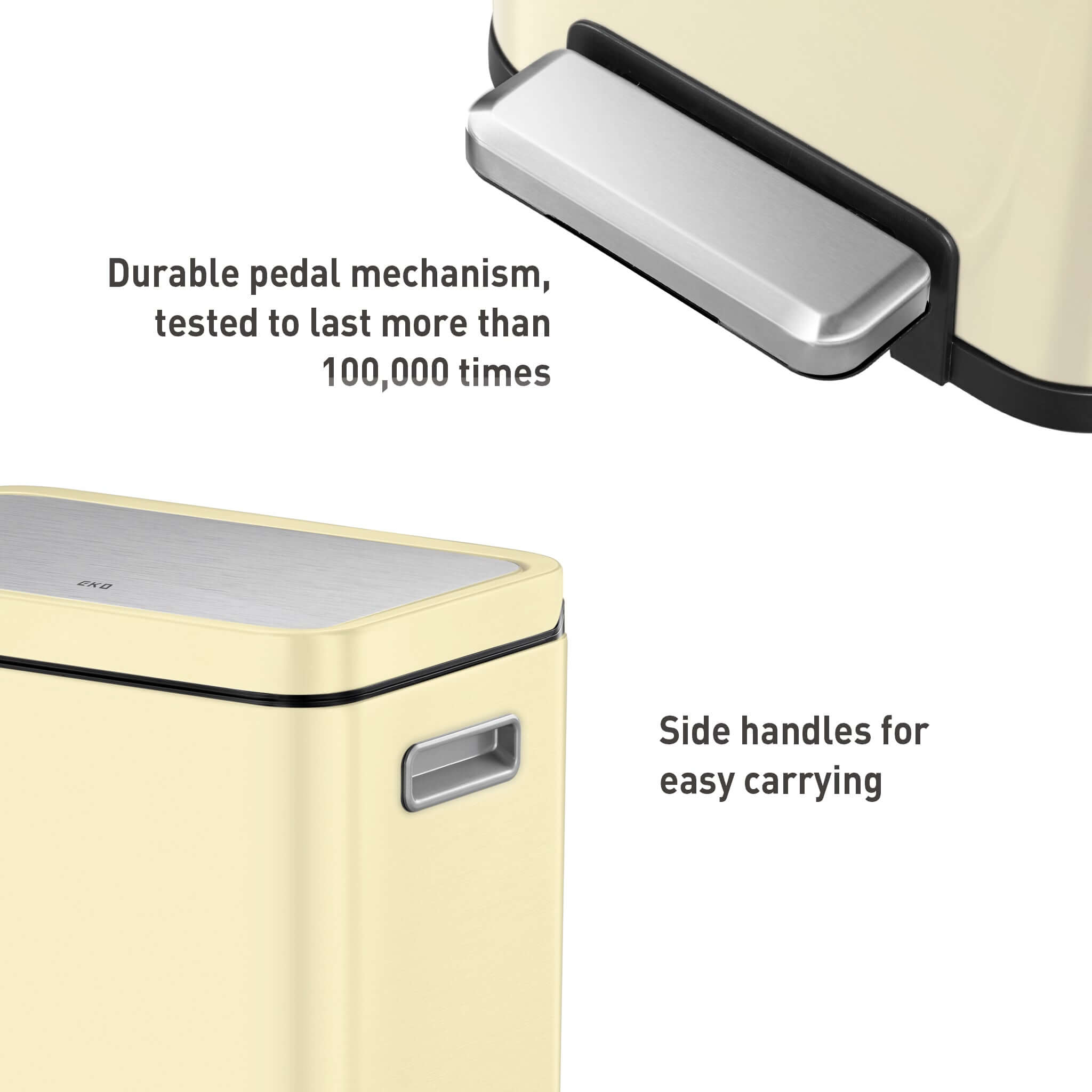 EKO X Cube 20L+20L Dual Recycling Soft Close Pedal Bin