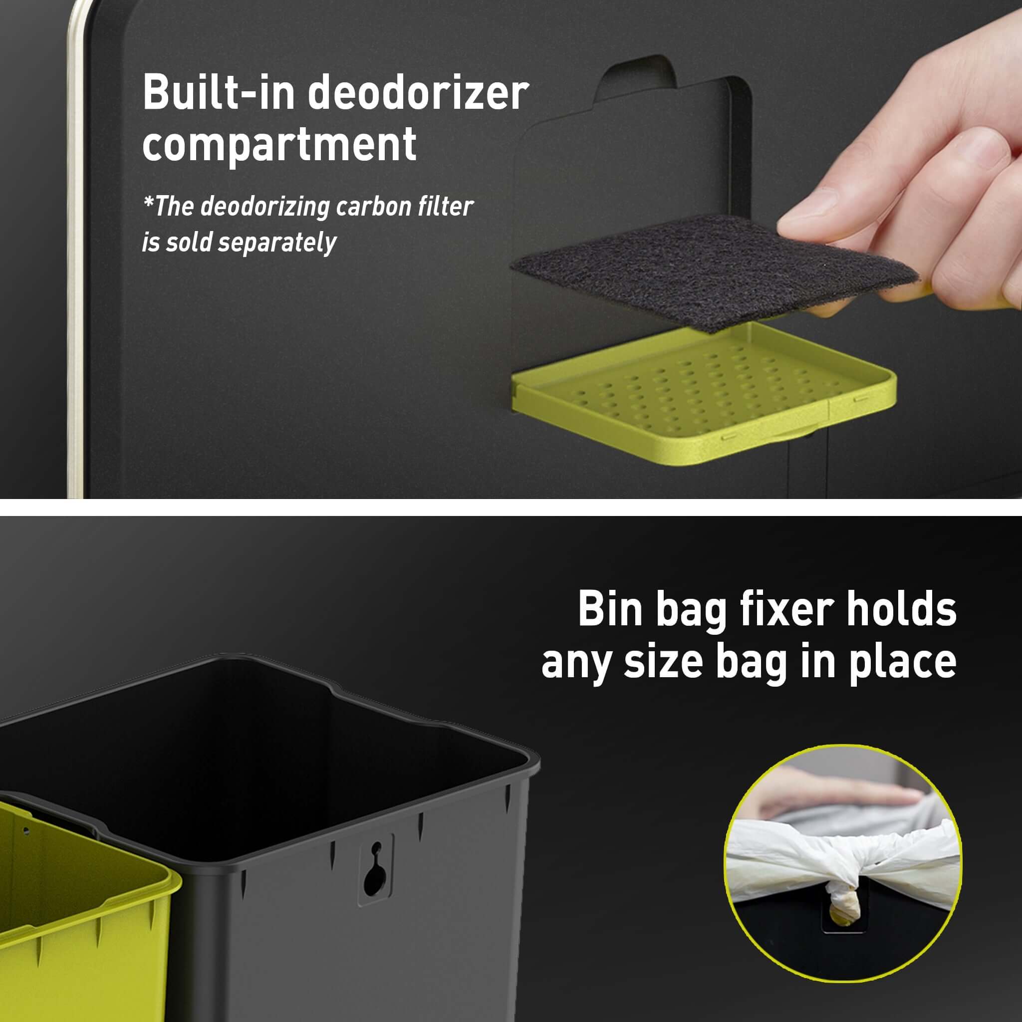 EKO X Cube 20L+20L Dual Recycling Soft Close Pedal Bin