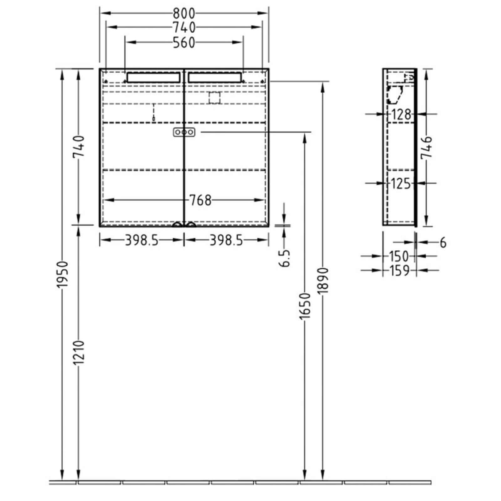 Villeroy & Boch Reflection LED Bathroom Mirror Cabinet 800x740x159mm