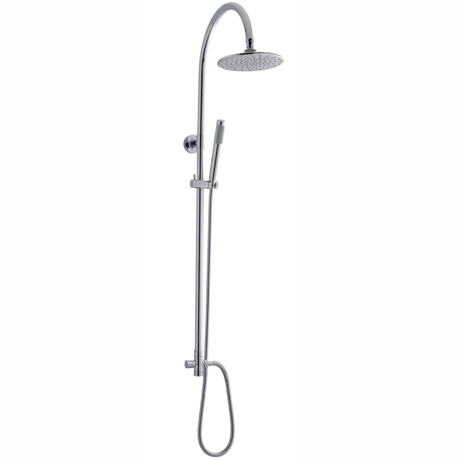 Nuie Chrome Zephyr Shower Kit With Round Head Minimalist Handset A Nuie Chrome Zephyr Shower Kit With Round Head Minimalist Handset A