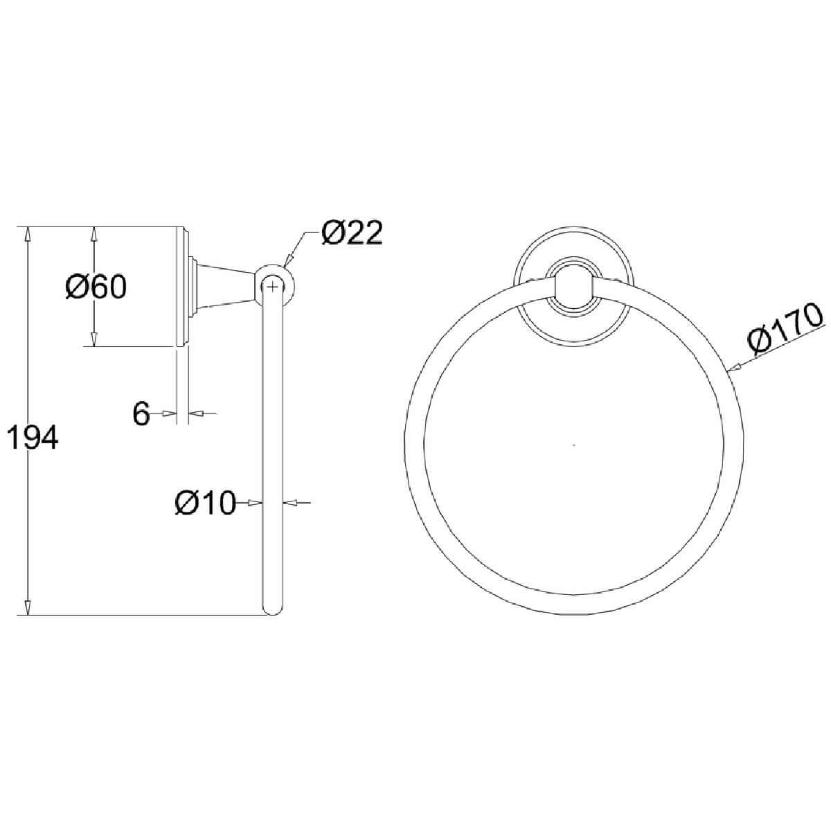 Burlington 170mm Towel Ring