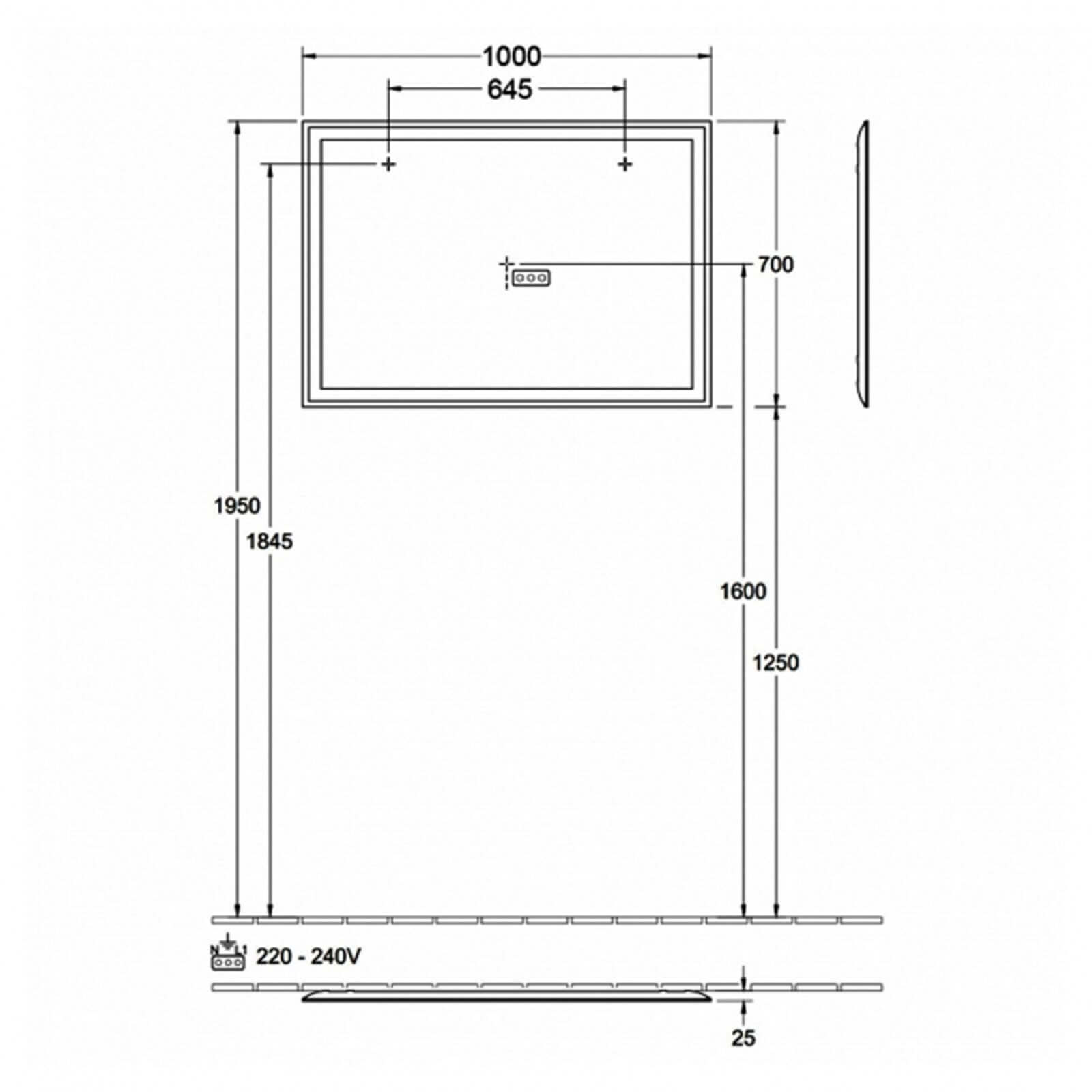 Villeroy & Boch Finero LED Bathroom Mirror 700 x 1000mm
