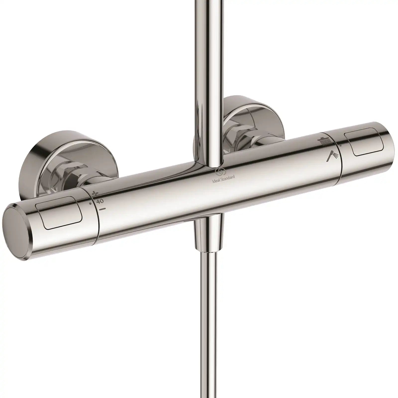 Ideal Standard Ceratherm T25N Chrome Exposed Thermostatic Shower System, 260mm Fixed Round Shower Head, 100mm 2 Function Handspray. 1.75m Hose A8494AA