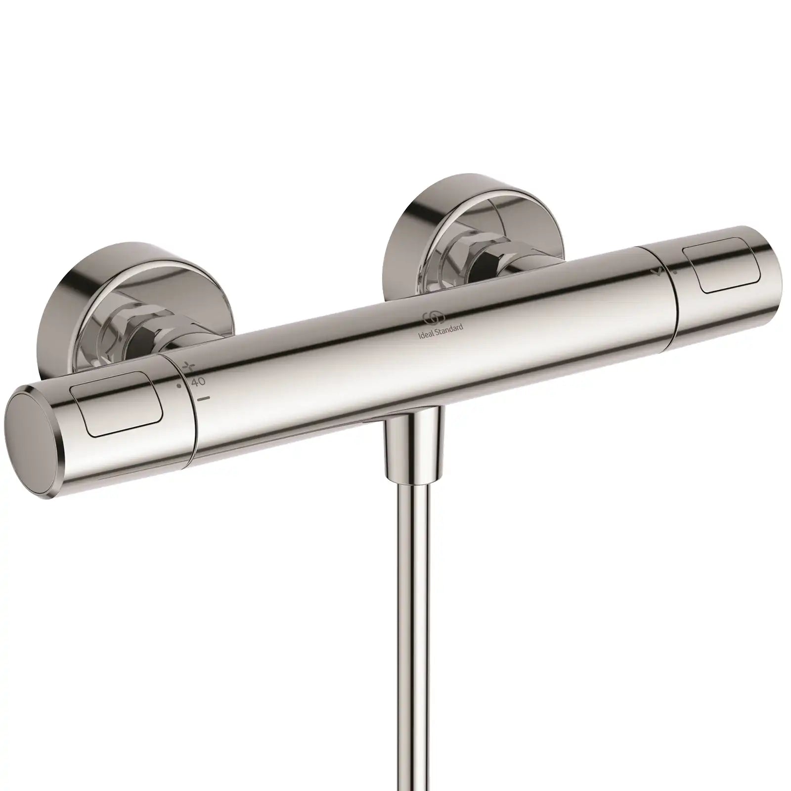Ideal Standard Ceratherm T25N Chrome Exposed Thermostatic Shower Mixer Pack, 600mm Rail with Round 2 Function Handspray & 1750mm Shower Hose A8517AA