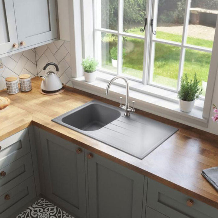 Rangemaster Amethyst Compact 1.0 Bowl Granite Kitchen Sink & Waste