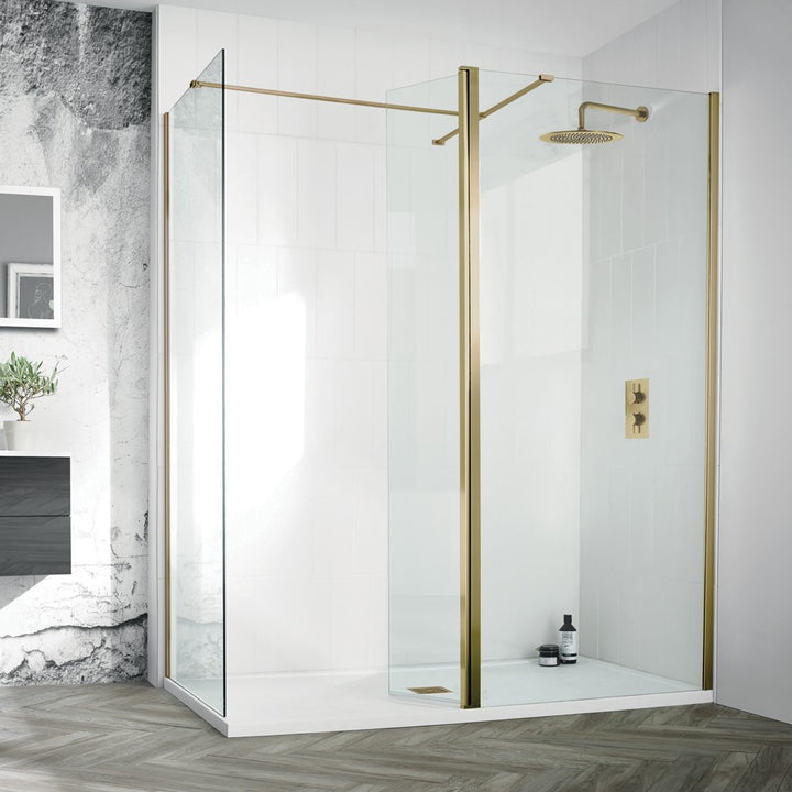 Aquadart Wetroom 8 Brushed Brass Flipper Panel 300mm AQ8660BRS