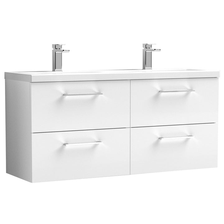 Nuie Arno 1200mm Wall Hung 4-Drawer Vanity with Double Basin