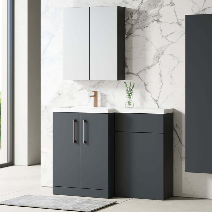 Nuie Arno 1100mm Combination Bathroom Unit Vanity & WC Unit