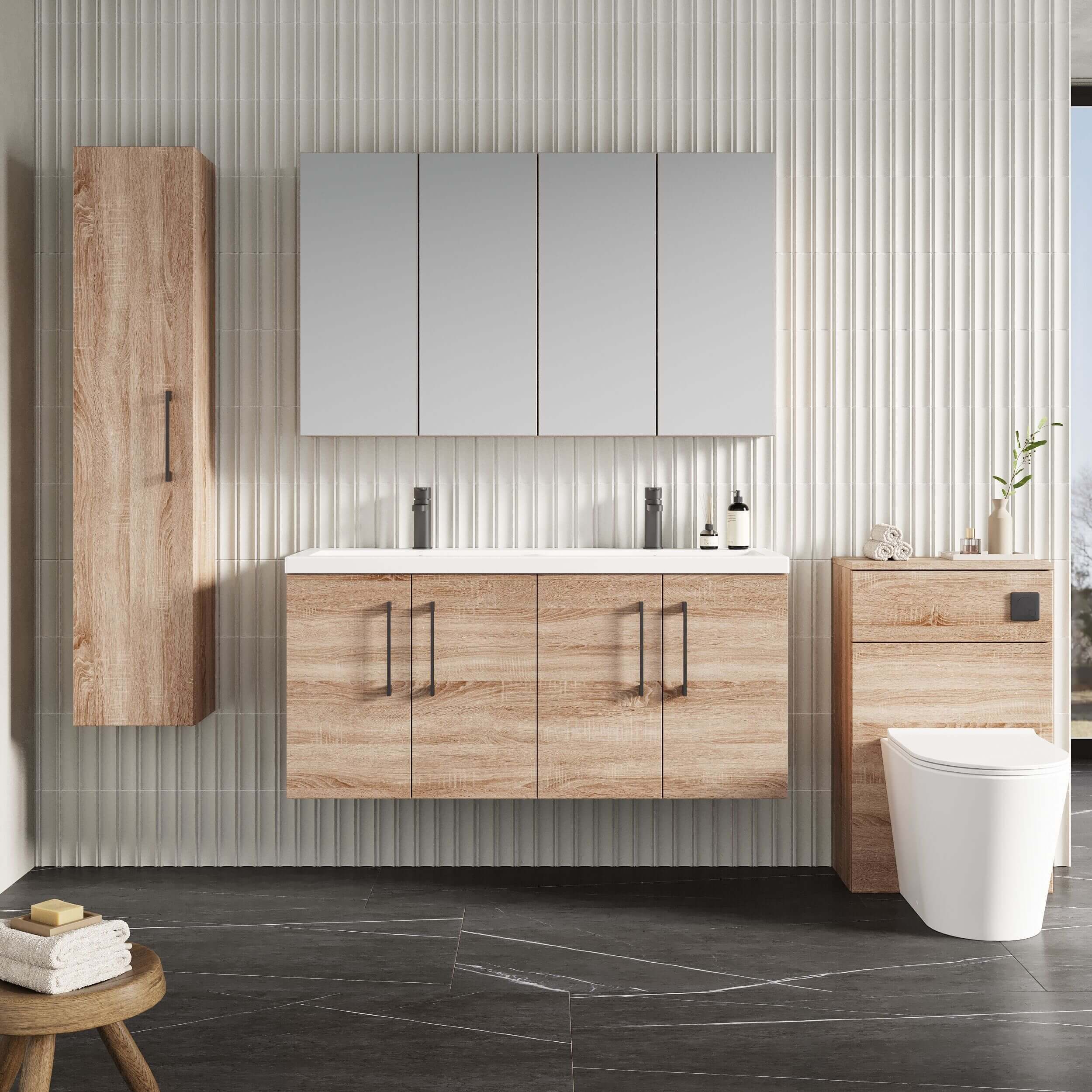Nuie Arno Wall Hung Vanity Unit with Basin