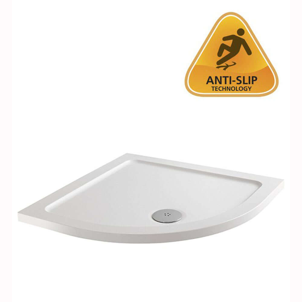 MX White Anti Slip Stone Resin Quadrant Shower Tray 900 x 900mm ASTBO