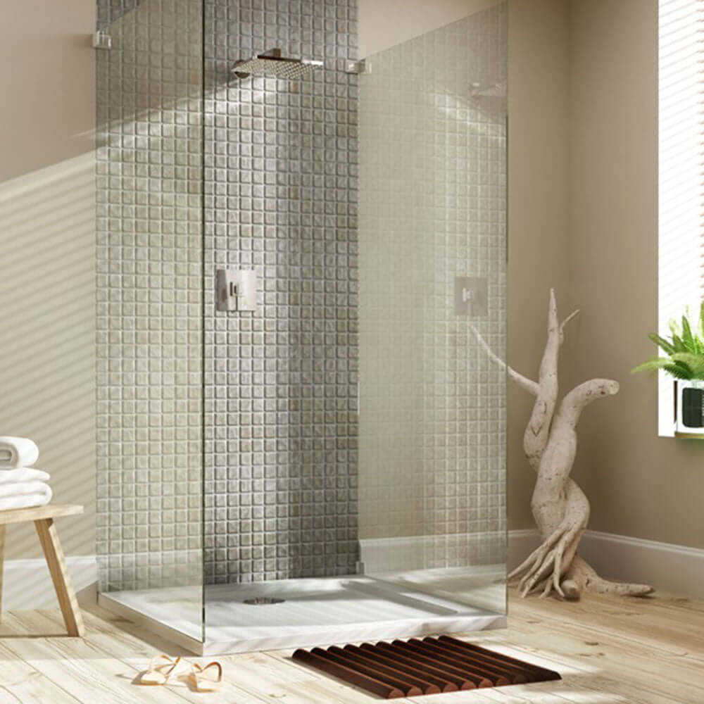 MX White Anti Slip Stone Resin Quadrant Shower Tray 900 x 900mm ASTBO