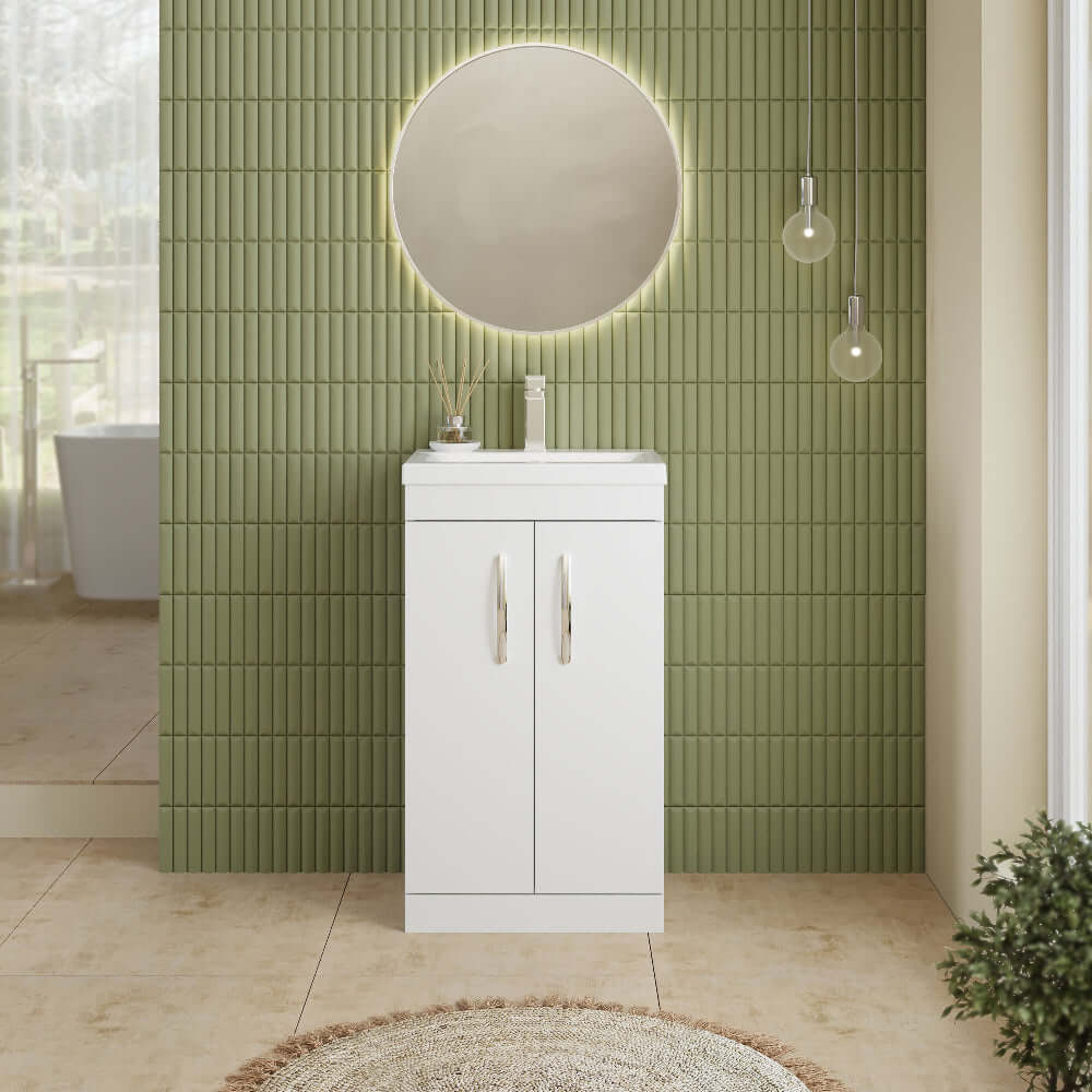 Nuie Athena 500/600mm Floor Standing Cabinet with 4 Colour & Basin Options