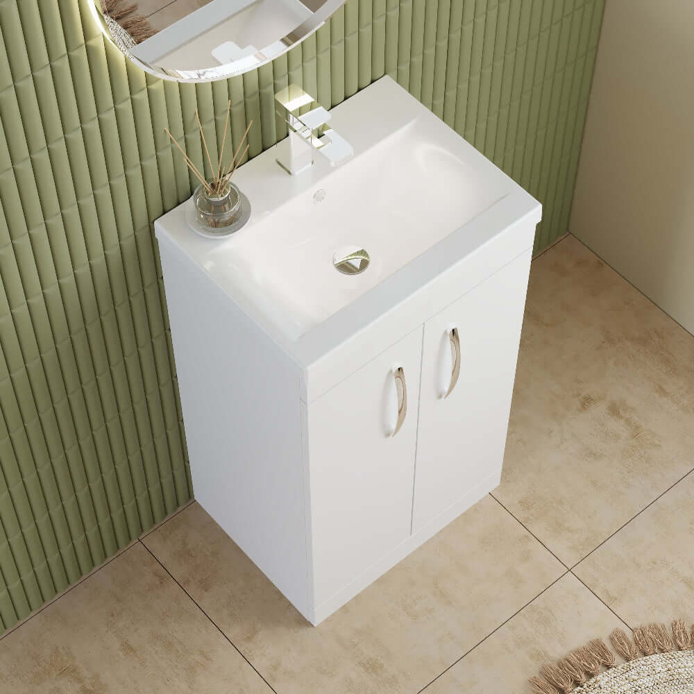Nuie Athena 500/600mm Floor Standing Cabinet with 4 Colour & Basin Options