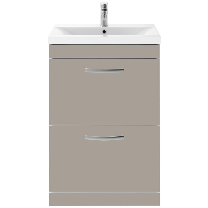 Nuie Athena Stone Grey Floor Standing 600mm Cabinet & Basin 1 - ATH035A