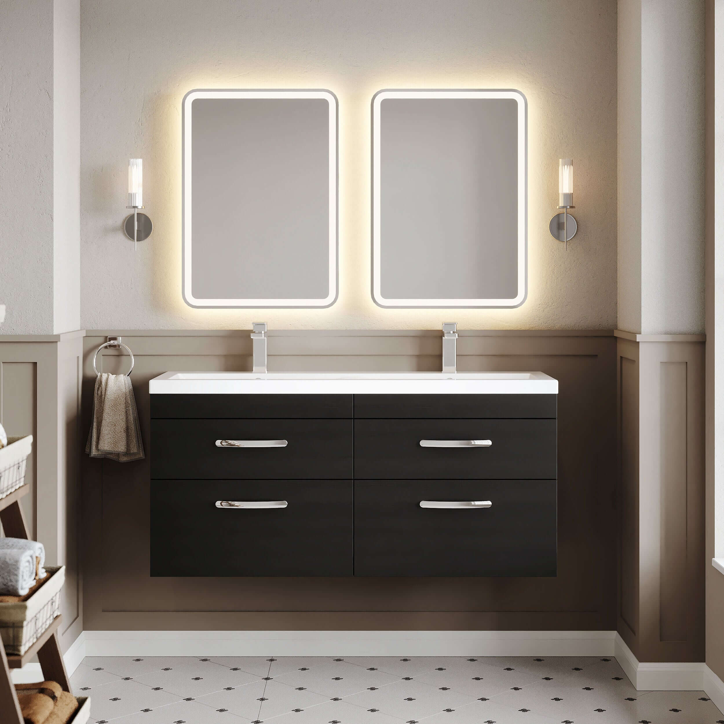 Nuie Athena Wall Hung Vanity Unit and Basin