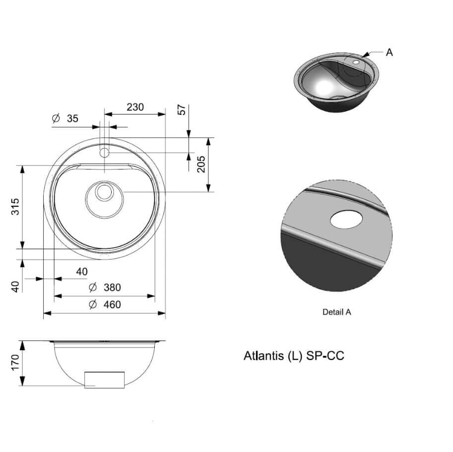 Reginox Atlanis 1.0 Bowl Stainless Steel Kitchen Sink & Waste