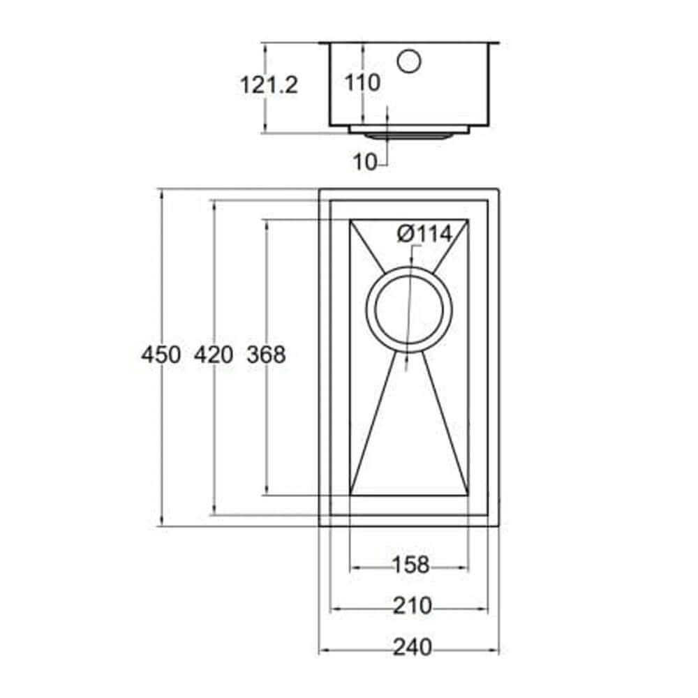 The 1810 Company Axixuno 210U QG 0.5 Bowl Undermount Kitchen Sink & Waste