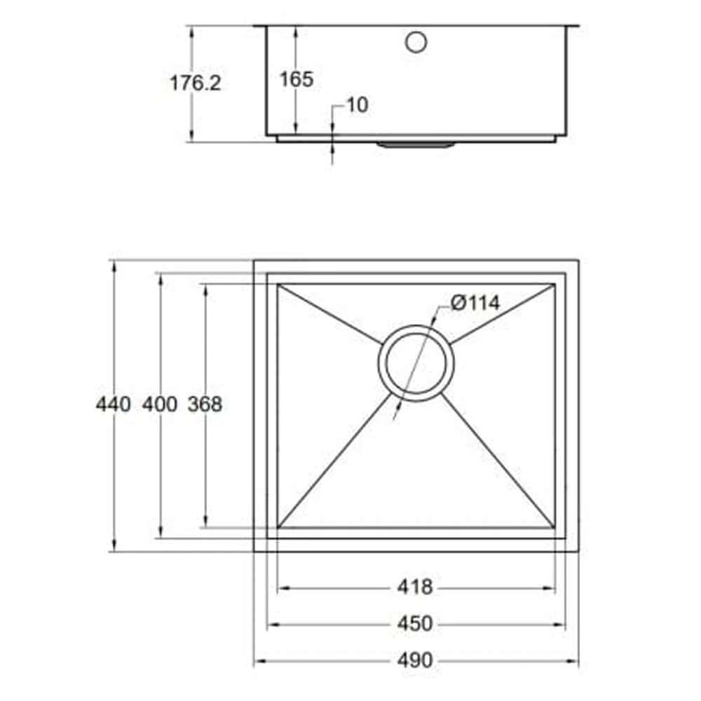 The 1810 Company Axixuno 450U SOS 1.0 Bowl Undermount Kitchen Sink & Waste