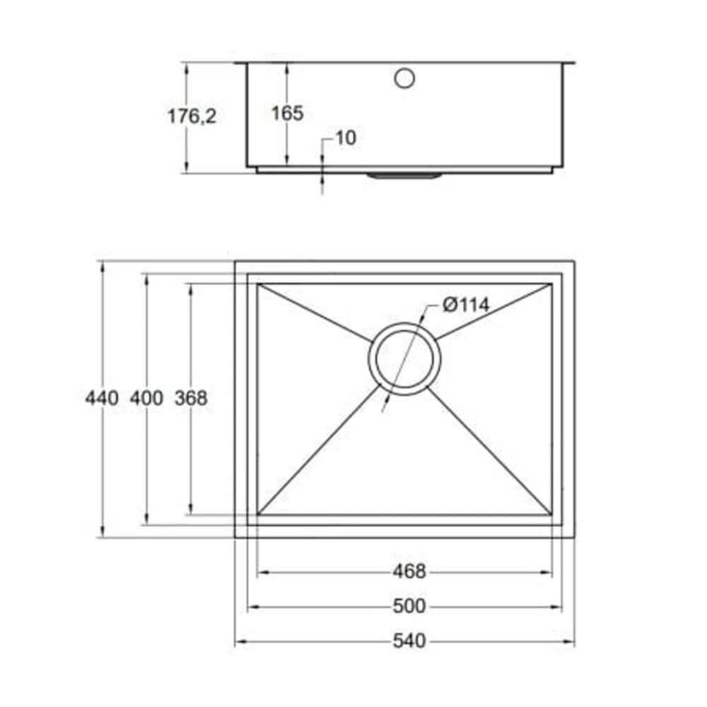 The 1810 Company Axixuno 500U SOS 1.0 Bowl Undermount Kitchen Sink & Waste