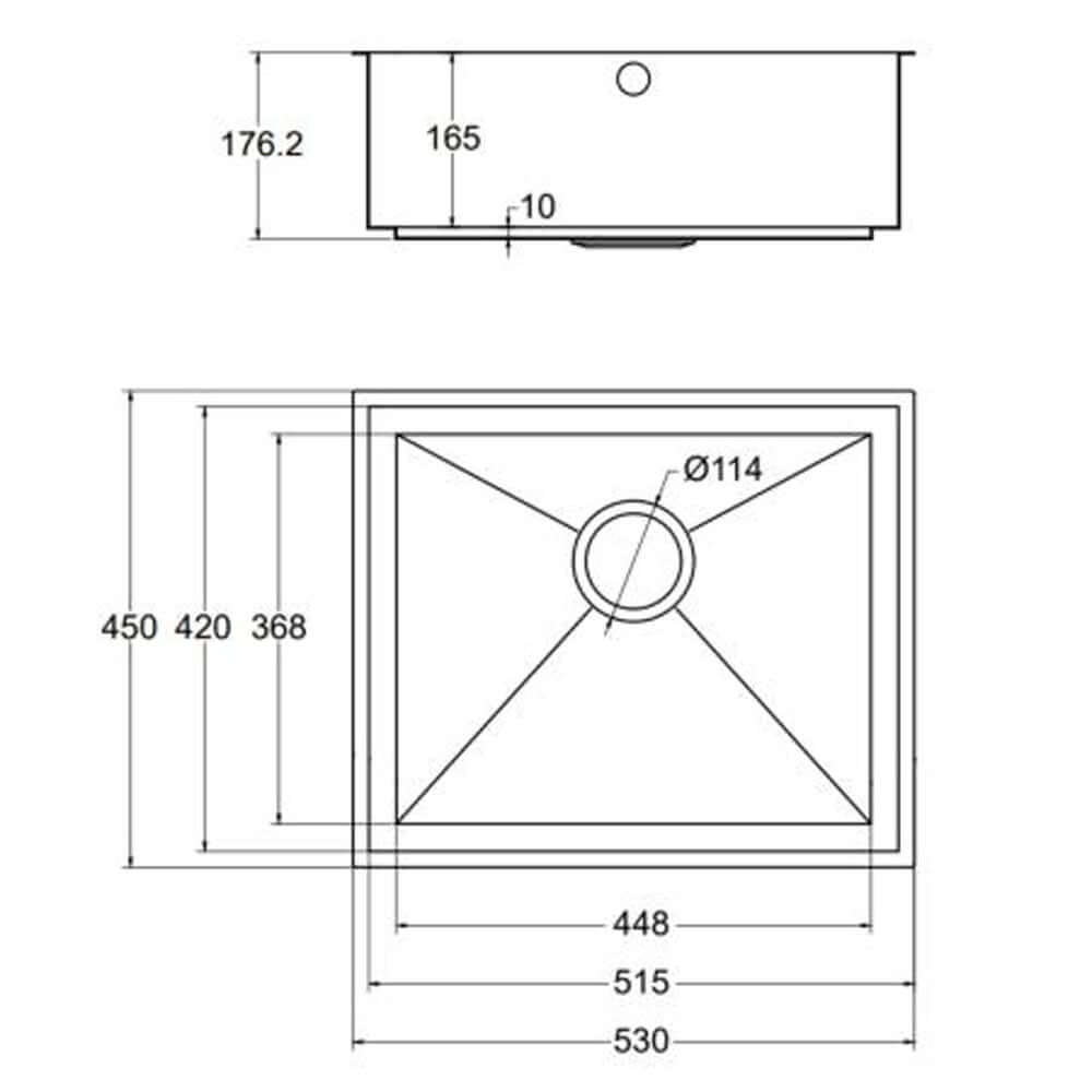 The 1810 Company Axixuno 500U QG 1.0 Bowl Undermount Kitchen Sink & Waste