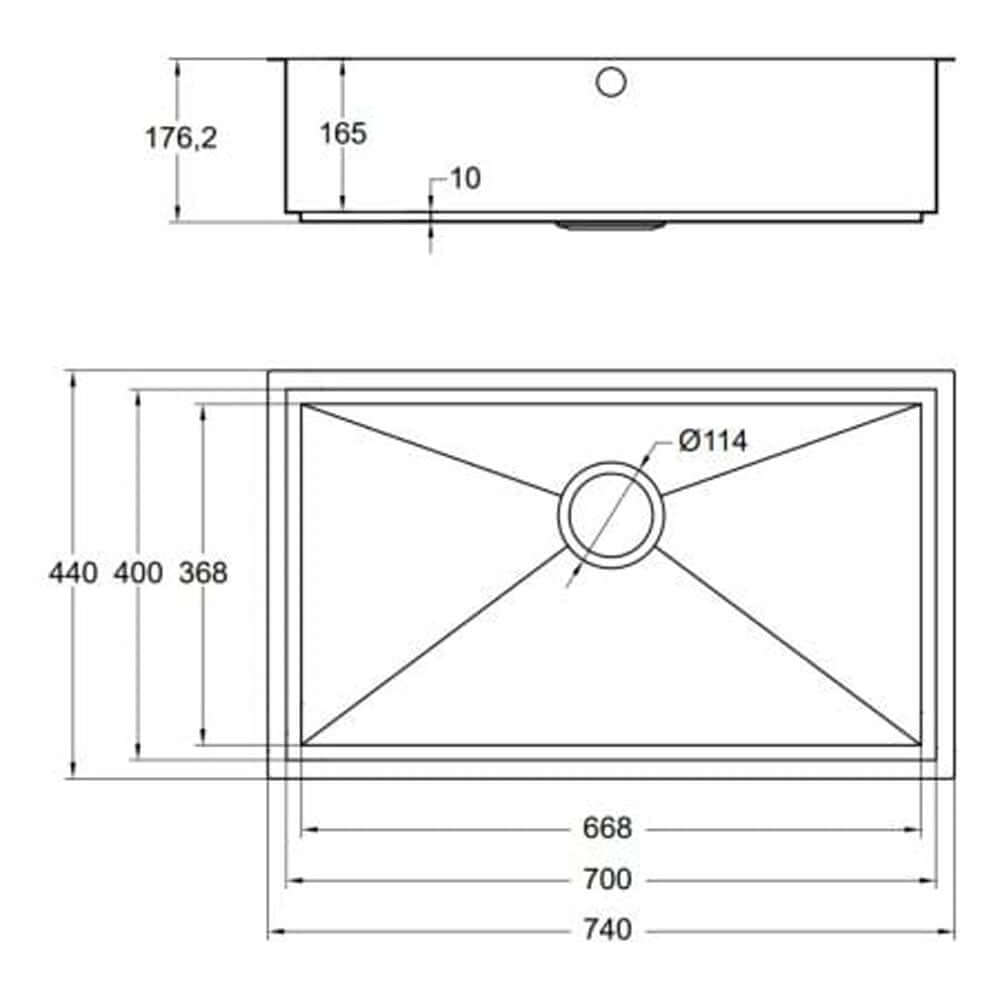 The 1810 Company Axixuno 700U SOS 1.0 Bowl Undermount Kitchen Sink & Waste