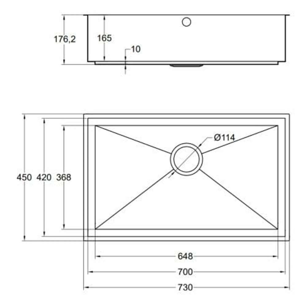 The 1810 Company Axixuno 700U QG 1.0 Bowl Undermount Kitchen Sink & Waste