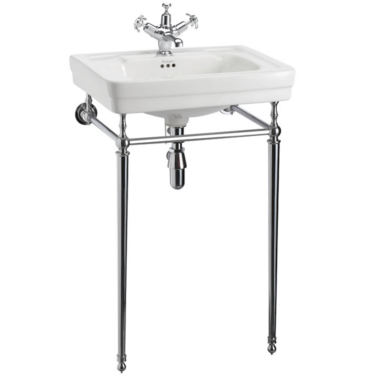 Burlington Contemporary White 1 Tap Hole Wash Basin with Washstand