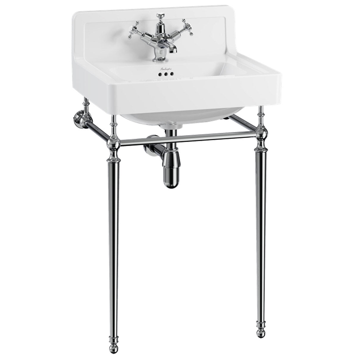 Burlington Contemporary 560x470 White Wash Basin Upstand with Washstand
