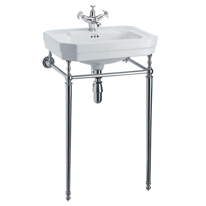 Burlington Victorian White 560mm Basin with Chrome Regal Basin Stand