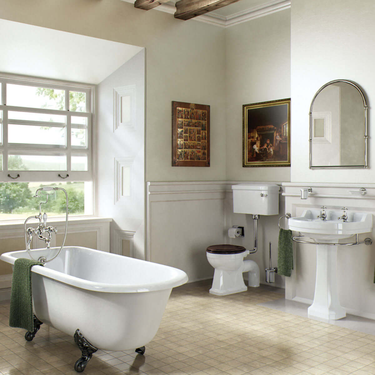 Burlington Edwardian White 560mm Basin with Standard Pedestal