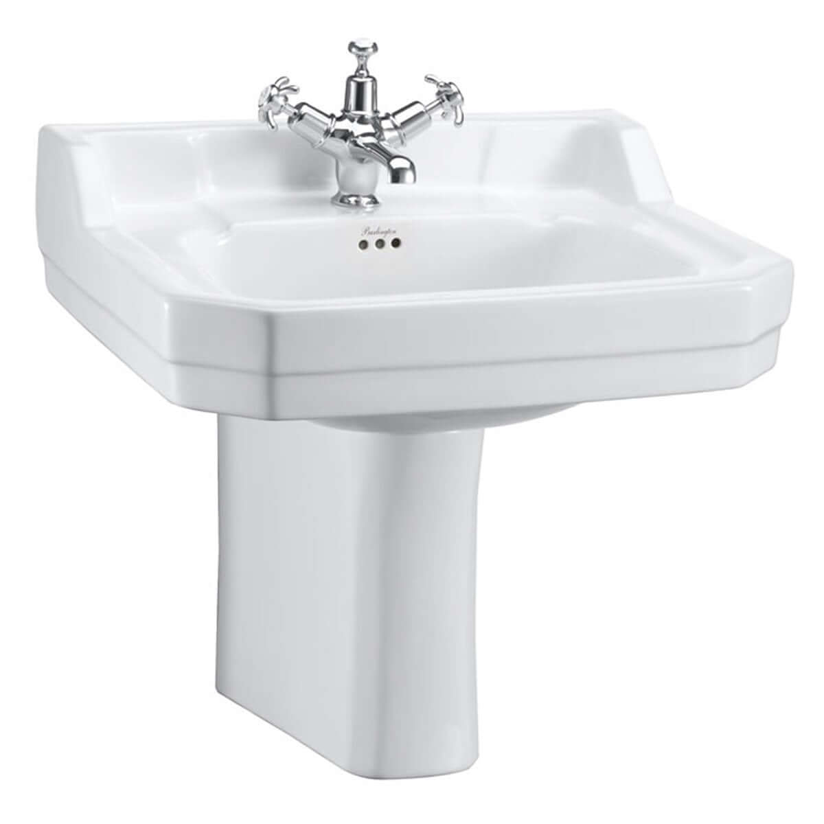 Burlington Edwardian White 560mm Basin & Semi Pedestal