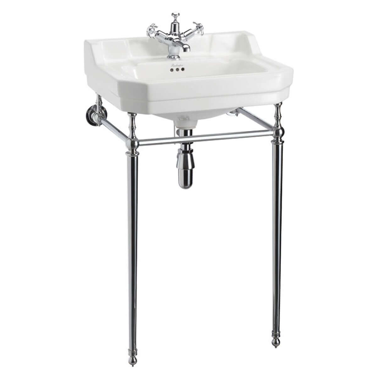Burlington Edwardian White 560mm Basin with Basin Stand